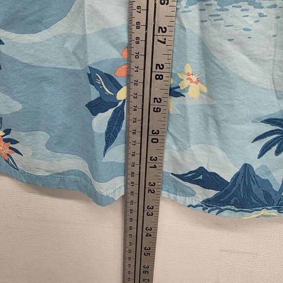 Quicksilver Blue Tropical Hawaiian  Button Down Shirt Mens Size XXL - Picture 6 of 7